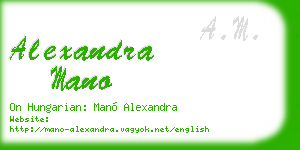 alexandra mano business card