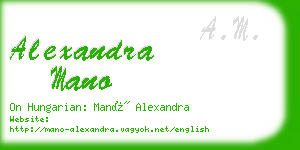 alexandra mano business card